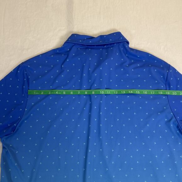 Sunday Swagger Golf Polo Shirt Blue Ombre Palm Tree Short Sleeve Men's Size XL - Picture 10 of 10